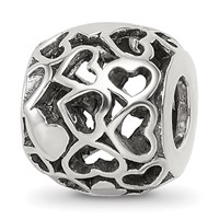 Sterling Silver Reflections Hearts Bali Bead view 1