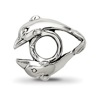 Sterling Silver Reflections 2 Dolphins Bead view 2