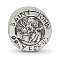 Sterling Silver Reflections Saint John Pray for Us Bead view 3