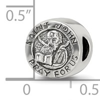 Sterling Silver Reflections Saint John Pray for Us Bead view 5