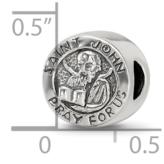 Sterling Silver Reflections Saint John Pray For Us Bead