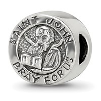Sterling Silver Reflections Saint John Pray for Us Bead view 1