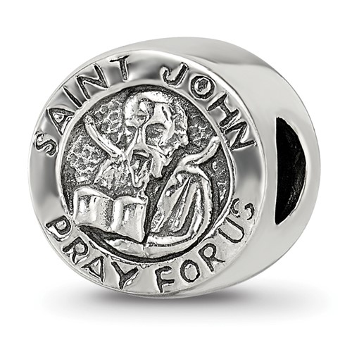 Sterling Silver Reflections Saint John Pray for Us Bead