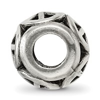 Sterling Silver Reflections Peace Sign Bead view 2