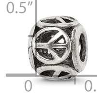 Sterling Silver Reflections Peace Sign Bead view 4