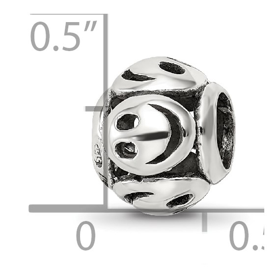 Sterling Silver Reflections Smiley Faces Bead
