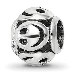 Sterling Silver Reflections Smiley Faces Bead