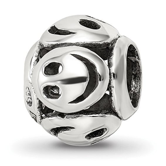 Sterling Silver Reflections Smiley Faces Bead