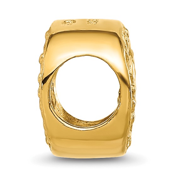 Sterling Silver Reflections Gold-plated Floral Faith Oval Bead