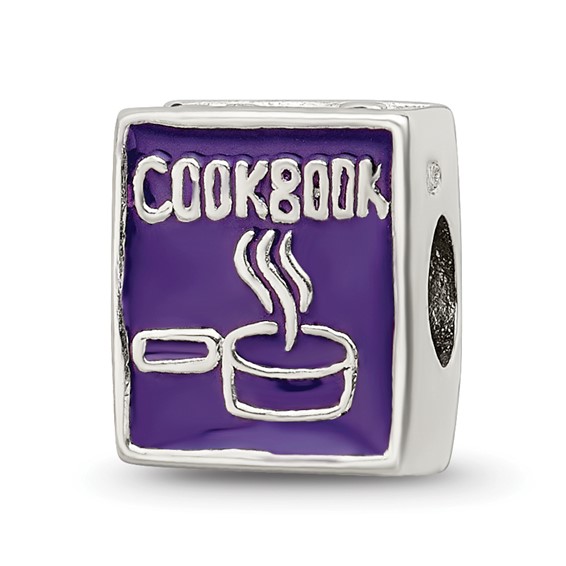 Sterling Silver Reflections Purple Enameled Cookbook Bead