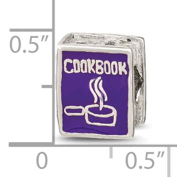 Sterling Silver Reflections Purple Enameled Cookbook Bead