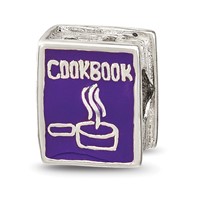 Sterling Silver Reflections Purple Enameled Cookbook Bead view 1