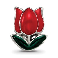 Sterling Silver Reflections Enameled Tulip Bead view 3