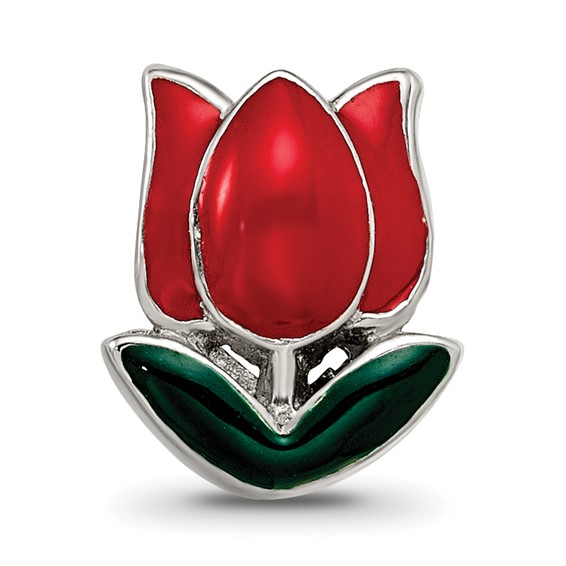 Sterling Silver Reflections Enameled Tulip Bead