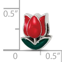 Sterling Silver Reflections Enameled Tulip Bead view 4