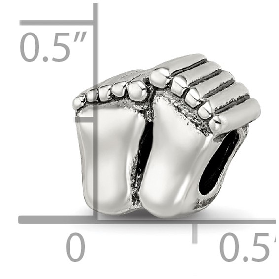 Sterling Silver Reflections Feet Bead