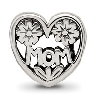 Sterling Silver Reflections Mom Heart Bead view 3