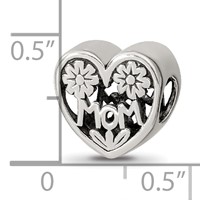 Sterling Silver Reflections Mom Heart Bead view 4