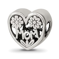 Sterling Silver Reflections Mom Heart Bead view 1
