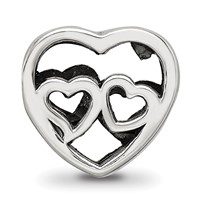 Sterling Silver Reflections Two Hearts Bead view 3