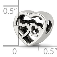 Sterling Silver Reflections Two Hearts Bead view 4