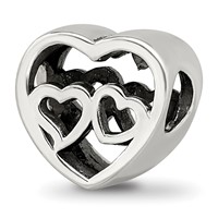 Sterling Silver Reflections Two Hearts Bead view 1