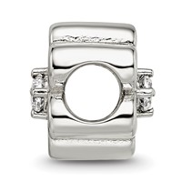 Sterling Silver Reflections Four Leaf Clover with CZ Bead view 2