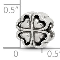 Sterling Silver Reflections Four Leaf Heart Clover Bead view 4