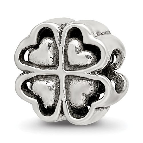 Sterling Silver Reflections Four Leaf Heart Clover Bead