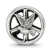 Sterling Silver Reflections Dove & Peace Sign Bead view 3