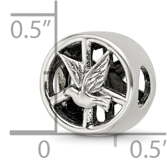 Sterling Silver Reflections Dove & Peace Sign Bead