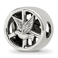 Sterling Silver Reflections Dove & Peace Sign Bead view 1
