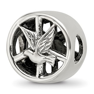Sterling Silver Reflections Dove & Peace Sign Bead