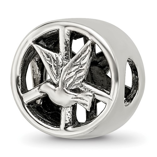 Sterling Silver Reflections Dove & Peace Sign Bead