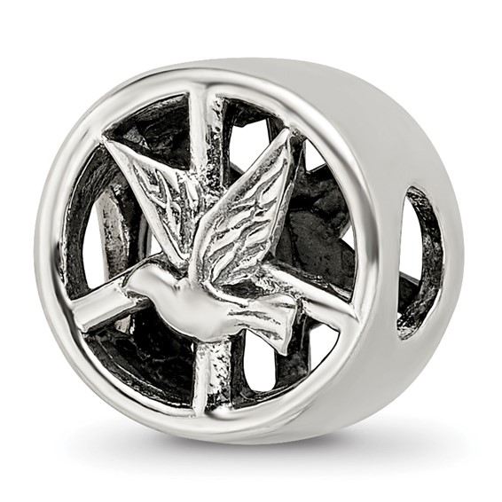 Sterling Silver Reflections Dove & Peace Sign Bead