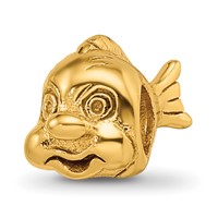 Sterling Silver Gold-plated Reflections Fish Bead view 1