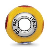Sterling Silver Reflections Italian Yellow with Decorative Accents Glass Bead view 2