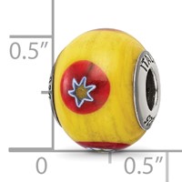 Sterling Silver Reflections Italian Yellow with Decorative Accents Glass Bead view 5