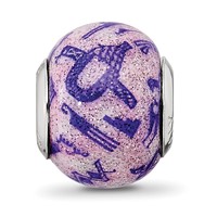Sterling Silver Reflections Italian Decorative Purple Glass Bead view 3