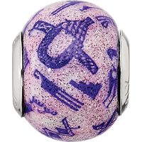 Sterling Silver Reflections Italian Decorative Purple Glass Bead view 4
