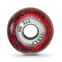 Sterling Silver Reflections Italian Red with Silver Glitter Glass Bead view 2