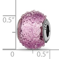 Sterling Silver Reflections Italian Light Purple Textured Glass Bead view 5