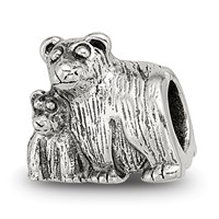 Sterling Silver Reflections Mama & Baby Bear Bead view 1