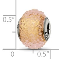Sterling Silver Reflections Italian Yellow Textured Glass Bead view 5