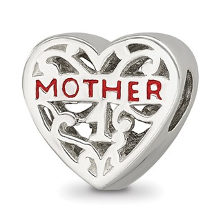 Sterling Silver Reflections Enameled Mother Bead