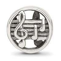 Sterling Silver Reflections Music Notes & Staff Bead view 4