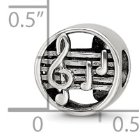 Sterling Silver Reflections Music Notes & Staff Bead view 3