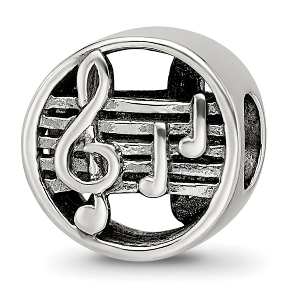 Sterling Silver Reflections Music Notes & Staff Bead