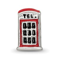 Sterling Silver Reflections Enameled Telephone Booth Bead view 5
