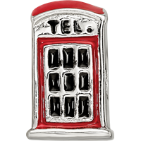 Sterling Silver Reflections Enameled Telephone Booth Bead view 3